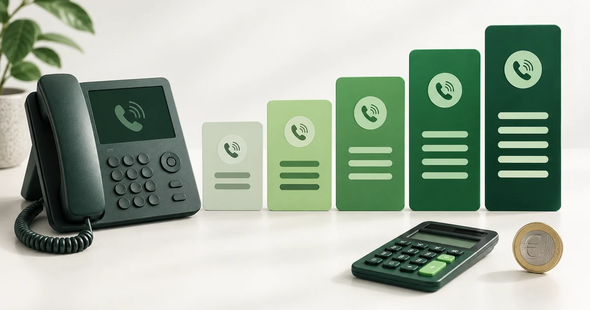 Cinco niveles de minutos para comparar el precio de una recepcionista virtual con IA